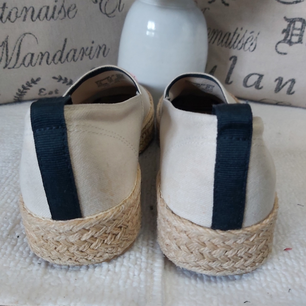 Y2K Keds beige canvas platform espadrilles loafers slip on shoes - Picture 8 of 15